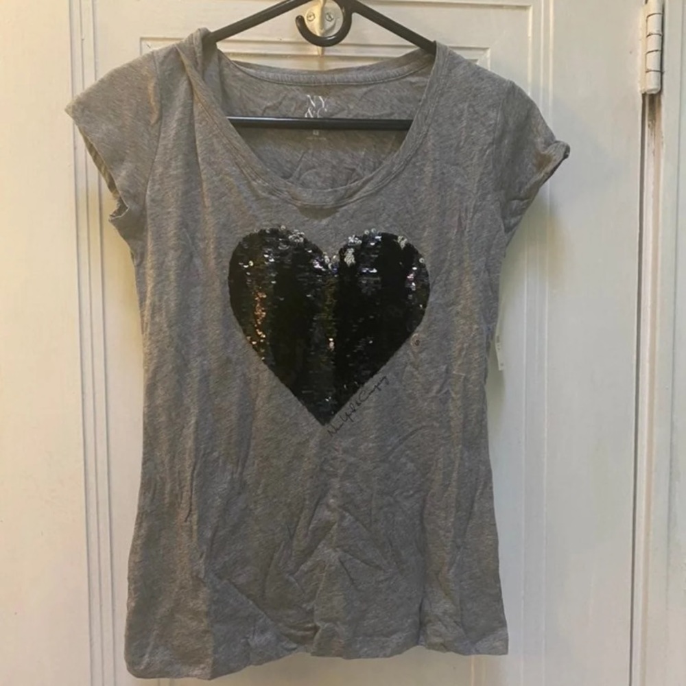 Sequin Heart Graphic Tee